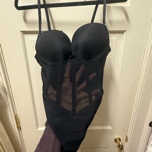 Elegant Black Mesh Bodysuit